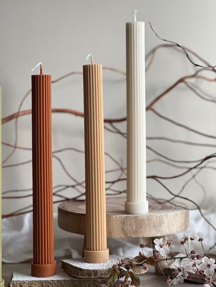 RIBBED PILLAR CANDLES