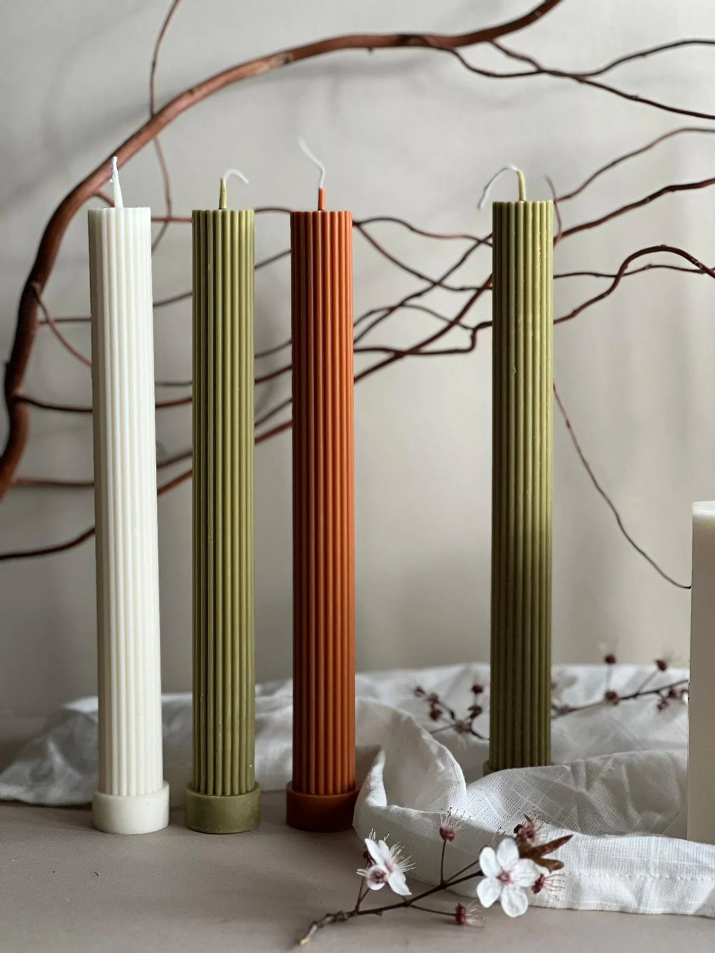 RIBBED PILLAR CANDLES